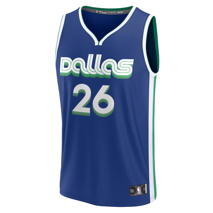 Men Dallas Mavericks #26 Spencer Dinwiddie Fanatics Branded Blue 2022-23 Fastbreak NBA Jersey->dallas mavericks->NBA Jersey